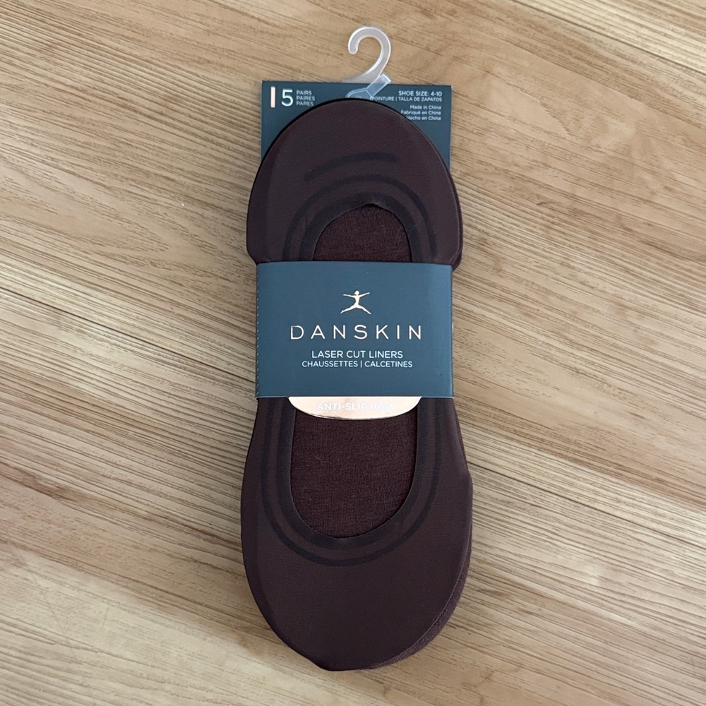 Danskin No-Show Laser Cut Liner Socks - Brown